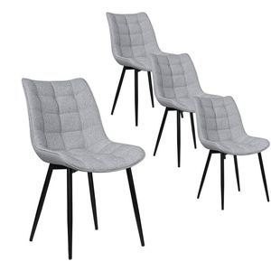 Set van 4 eetkamerstoelen - Moderne keukenstoelen - Stijlvolle zitting - Duurzaam metalen frame - Ergonomisch comfort - Vloerbescherming - 46 x 40,5 cm zitmaat