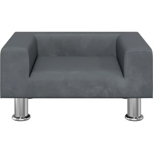 vidaXL Kinderbank 50x40x26,5 cm fluweel donkergrijs