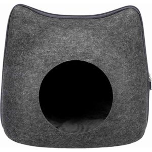 Trixie - Kattenmand - Relax Iglo - Kat - Vilt - Grijs - 38X37X35 cm