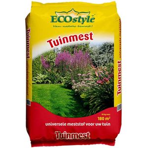 ECOstyle Tuinmest Organische Meststof - Border & Siertuin - Natuurlijke Meststof Gazon - 120 Dagen Voeding- 100 M² - 10 KG