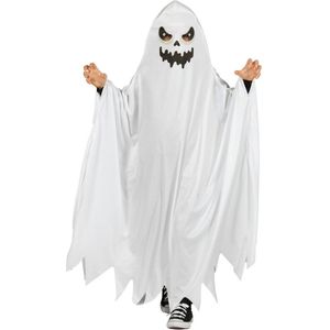 Wilbers & Wilbers - Spook & Skelet Kostuum - Scary Casper Het Witte Spookje Kind Kostuum - Wit / Beige - Maat 152 - Halloween - Verkleedkleding