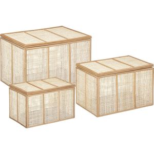 Atmosphera Rotan kisten set - Opberger - Decoratie - 3 Stuks - Opbergkist - Opbergkoffer