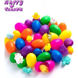 Happy Trendz® 24 X Paaseieren gevuld met mochies squishy | Easter Eggs mochie - voorgevulde paaseieren gevuld met Mochi-Squishy-, paaseieren om te vullen, voor paasthemafeest, feest, paaseieren jagen, voor paasmanden - Altijd 24 verschillende