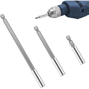 3-delige bithouderset 1/4 inch zeskantige schachtverlenging magnetische boorhouder bithouder voor boormachines snelwisselbitset voor de meeste elektrische schroevendraaiers boren en bits