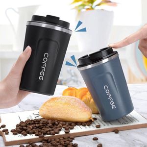 2 stuks thermobekers to go, 380 ml koffiebeker to go Thermo edelsthal, reismok met lekvrij deksel, dubbelwandig geïsoleerd autobeker, isolatiebeker voor water, koffie en thee