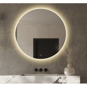 Badkamerspiegel Rond - Anti Condens - Spiegel met Verlichting - Led Verlichting - Ronde Badkamerspiegels - 80 cm