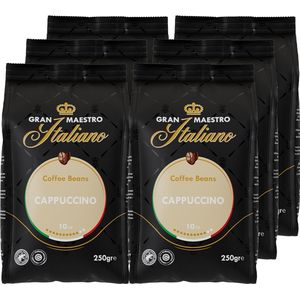 Gran Maestro Italiano - Cappuccino - Koffiebonen - Bonen voor Cappuccino - Intense Smaak - 6 x 250 g