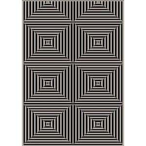 Dutch Lifestyle Vierkant Beige/grijs - Viscose/Katoen - Vloerkleed - Zilver/grijs