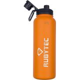 Rubytec Shira Drinkfles 1 liter - Thermosbeker - RVS Waterfles - Handige Drinktuit - Lekvrije Drinkdop - Urenlang Koud en Warm Drinken - Lekvrij - BPA-vrij - Oranje