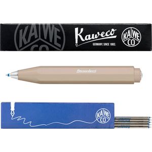 Kaweco - Balpen - Skyline Sport - Macchiato (Bruin) - Met doosje Balpenvullingen Blauw