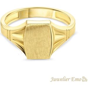 Juwelier Emo - 14 Karaat Gouden Kinderring jongens - KIDS - MATTE LOOK - MAAT 15.50