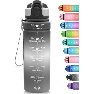 Inovra ® Motiverende Drinkfles Met Tijdmarkering Voor Kinderen En Volwassenen, Verschillende Maten En Kleuren