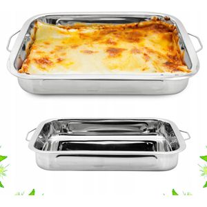 Tragar - Lasagneschaal - RVS - Grote Bakvorm Met Handvatten