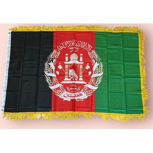 VlagDirect - Luxe Afghaanse vlag - Luxe vlag Afghanistan - 90 x 150 cm.