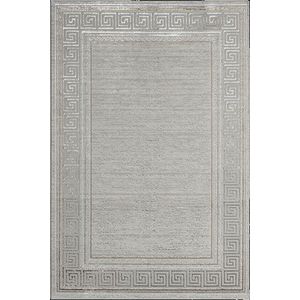 Laagpolig lijstmotief Vloerkleed Grijs-80 x 300 cm