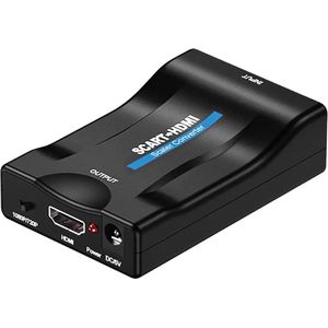 Qost - Scart naar HDMI Adapter - Audio/Video-omzetter - 720P / 1080P - Met USB-kabel - Compatibel met HDMI1.4