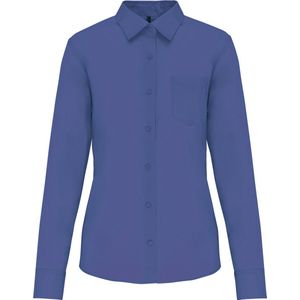 Blouse Dames XS Kariban Lange mouw Cobalt Blue 65% Polyester, 35% Katoen