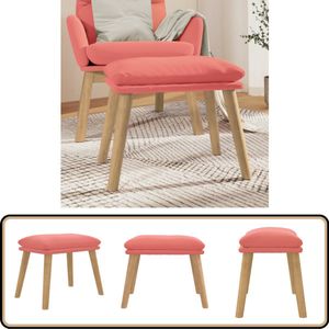 vidaXL Voetenbank - Fluweel - Roze - 45x29,5x35 cm Voetbank - Fluweel - Roze - Relaxstoel - Salontafel
