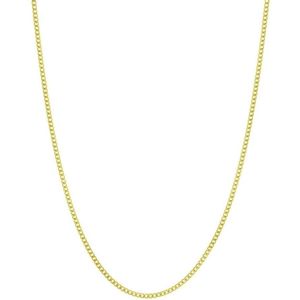 Lucardi Dames plated Ketting gourmet - Echt Zilver - Ketting - Cadeau - 60 cm - Goudkleurig