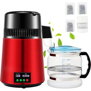 Destilleermachine - Verzachter - Waterdestilleermachine - Distilleren - Dispenser - Waterverzachter - Rood