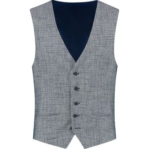 Gents - Gilet linnenstructuur blauw - Maat 52