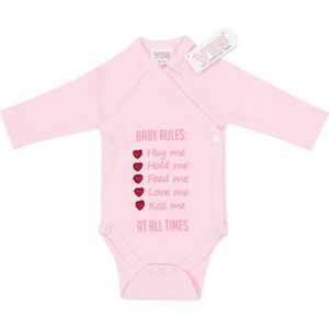 VIB® - Rompertje Luxe Katoen - Baby Rules (Roze) - Babykleertjes - Baby cadeau