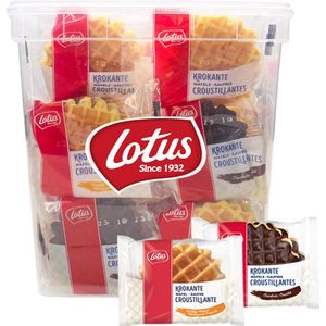 Lotus koekjesmix - Krokante wafels vanille & chocolade - 30 stuks - in herbruikbare box - 615g