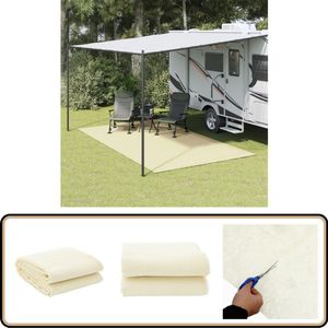 vidaXL Tenttapijt - 4x2,5 m - Crèmekleurig Campingvloermat - Kampeerkleed - Tenttapijt - Outdoor Tapijt - Terras Tapijt