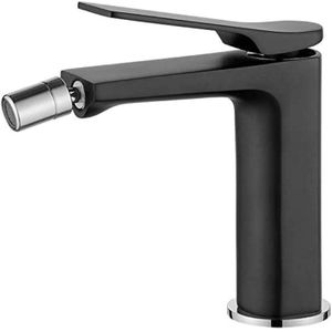 Zwarte Bidetkraan - Eengreepsmengkraan voor Badkamer - Warm & Koud Water - Modern en Roestbestendig Design