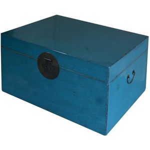 Fine Asianliving Antieke Chinese Kist Blauw High Gloss B95xD58xH43cm Chinese Meubels Oosterse Kast