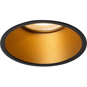 QAZQA dept - Moderne Inbouwspot - 1 lichts - Ø 9 cm - Zwart Goud - Woonkamer | Slaapkamer | Keuken