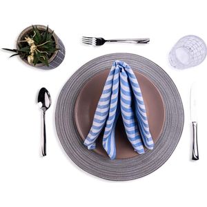 6 aangenaam zachte stoffen servetten blauw-wit gestreept I 100% katoen I 45 x 45 cm I servetten ideaal voor bruiloft, feestdagen I Kerstmis, Pasen, keuken, eettafel decoratie