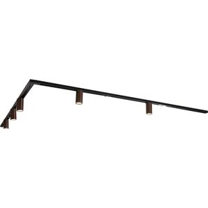 QAZQA iconic ruby - Moderne Spot railsysteem verlichting, railverlichting geschikt voor led - 5 lichts - L 300 cm - Brons - Woonkamer | Slaapkamer | Keuken