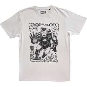 Marvel Iron Man - Sketch Heren T-shirt - M - Wit