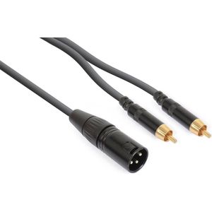 XLR - 2x RCA splitterkabel - PD Connex XLR splitterkabel 1x XLR (m) - 2x RCA - 3m