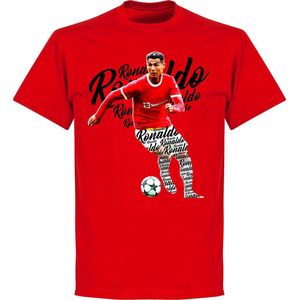 Ronaldo Script T-Shirt - Rood - Kinderen - 140