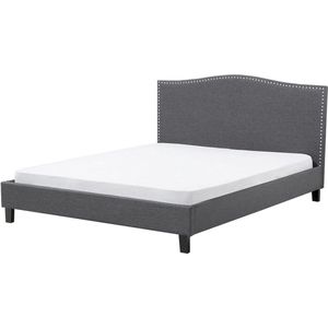 MONTPELLIER - Bed - 160 x 200 cm - Grijs - Polyester