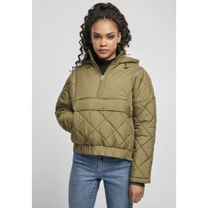 Urban Classics - Oversized Diamond Quilted Pullover Jas - XL - Groen