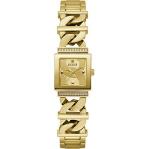 Guess Dames Horloge GW0603L2 Staal met Geelgouden Platin Quartz Vierkant
