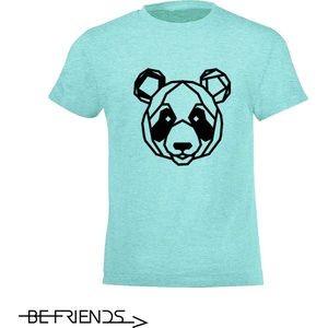 Be Friends T-Shirt - Panda - Heren - Mint groen - Maat S