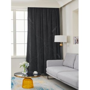 Maroyathome - VICTORIA Inbetween series - gordijn met plooiband - velours look - kant-en-klaar - 300 x 250 cm (b x h) - zwart