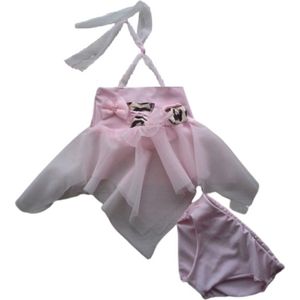 Maat 62 Luxe Bikini roze details Baby en kind lichtroze zwemkleding