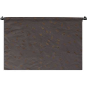 Wandkleed Luxe patroon - Luxe patroon van kleine bladeren op een donkere achtergrond Wandkleed katoen 90x60 cm - Wandtapijt met foto