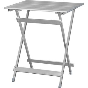 Campingtafel van aluminium, bijzettafel, inklapbaar, balkontafel, picknicktafel, ultralicht, draagbaar en opvouwbaar, 50,5 x 47 x 59,5 cm, zilver CPT8138sb