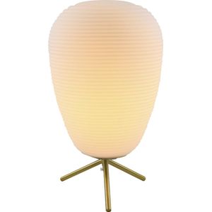 Olucia Davide - Moderne Tafellamp - Glas/Metaal - Messing;Wit