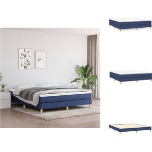 vidaXL Boxspringframe Blue 203x180x25 cm - Durable fabric - sturdy legs - plywood slats - (Bed frame only) - Bed