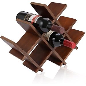 wijnflessen, vrijstaand, flessenrek met glashouders, voor keuken, bar, Wijnrek