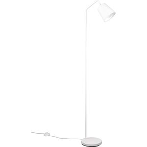 LED Vloerlamp - Torna Kido - E27 Fitting - Verstelbaar - Rond - Mat Wit - Metaal