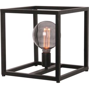Tafellamp Esteso groot metalen frame | 28 x 28 x 28 cm | 1 lichts | zwart | landelijk modern design