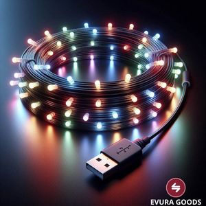 Evura Goods - LED Slinger 10 Meter - RGB - Verlichting - USB Aansluiting - LED strip - Led verlichting - slinger - slinger verlichting